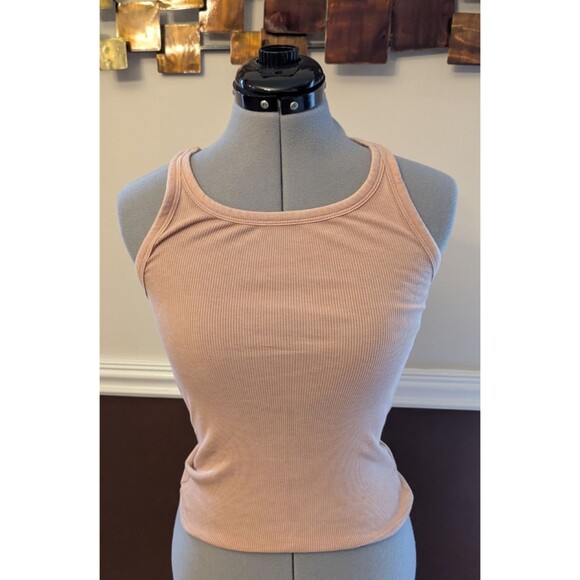Aerie NEW NWT Womens Large Pink Ribbed Tank Top Gym Workout Yoga Active - Picture 1 of 5